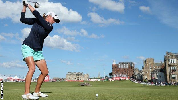 Stacy Lewis in action at the Ricoh Women's British Open at the Old Course, St Andrews