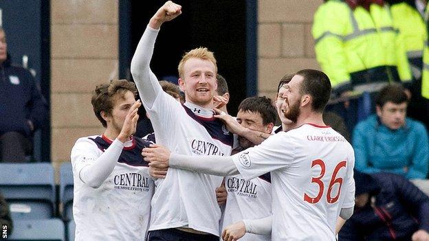 Falkirk players celebrating