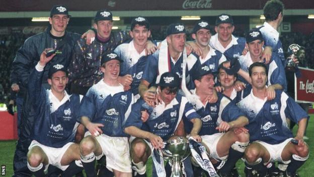 The victorious Raith Rovers side of 1994 who defeated Celtic in the League Cup final