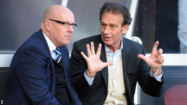 New Leeds owner Massimo Cellino meets manager Brian McDermott before tonight's game at Watford
