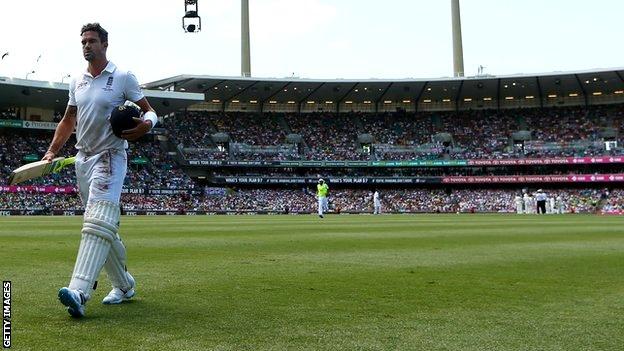 England's Kevin Pietersen trudges off during the Ashes in Australia