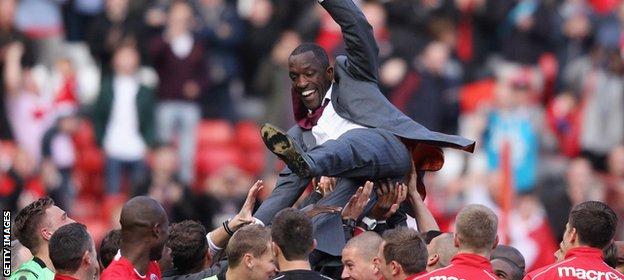 Chris Powell guided Charlton to the League One title before being sacked in March