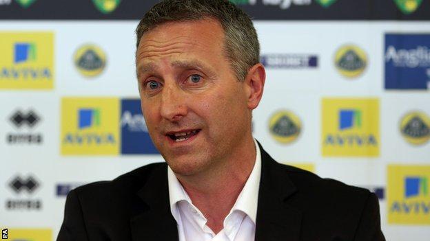Norwich City manager Neil Adams