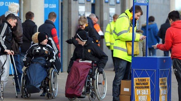 Disabled supporters at Hull's KC Stadium