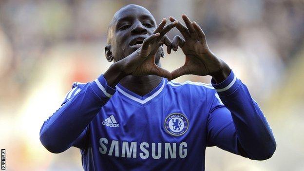 Demba Ba celebrates his goal