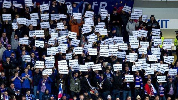 Rangers fans have had protests inside the stadium against the board