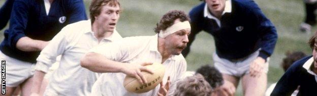 Bill Beaumont playing against Scotland