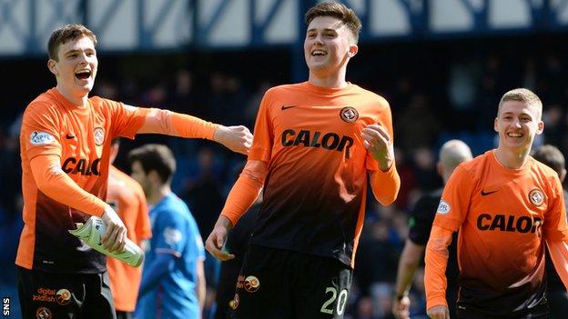 Dundee United youngsters Andrew Robertson, John Souttar and Ryan Gauld