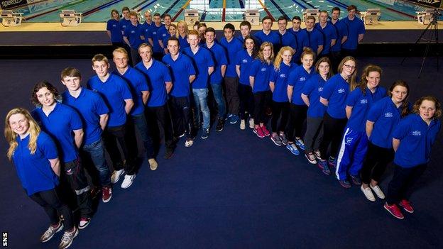 The Scotland aquatics team for 2014