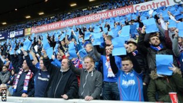 Rangers fans protest at Ibrox