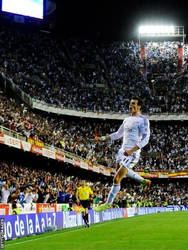 And Bale celebrates in style at Mestalla stadium in Valencia