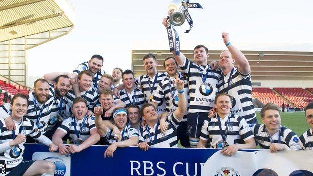 Heriot's celebrate their RBS Cup win