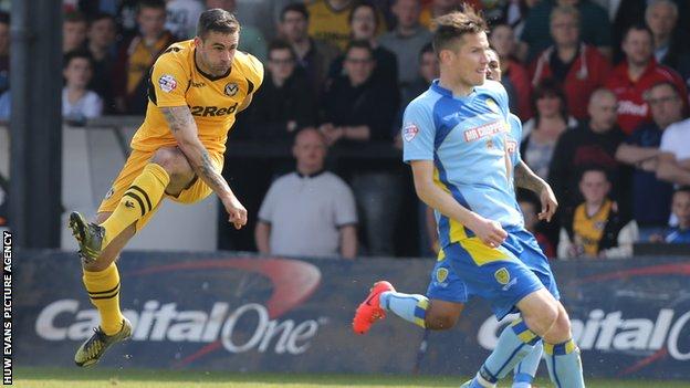 Andy Sandell fires Newport County in front against Burton Albion