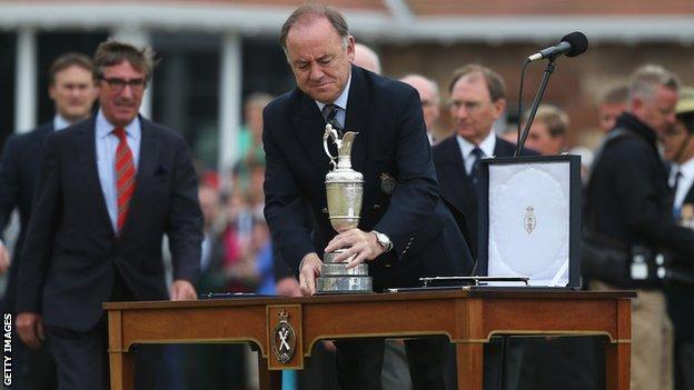 Peter Dawson with the Open Championship trophy
