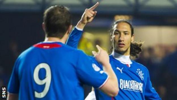 Rangers' Jon Daly and Bilel Mohsni celebrate