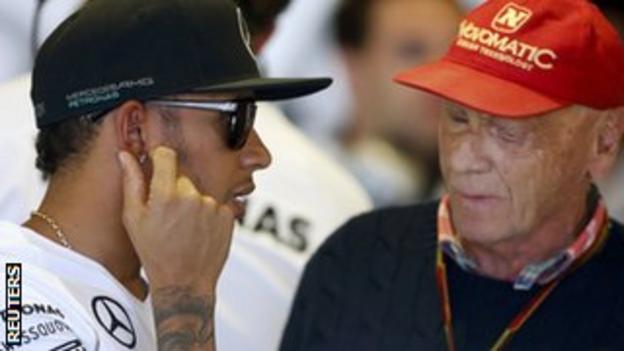 Lewis Hamilton and Niki Lauda (right)