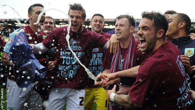 Burnley celebrate promotion