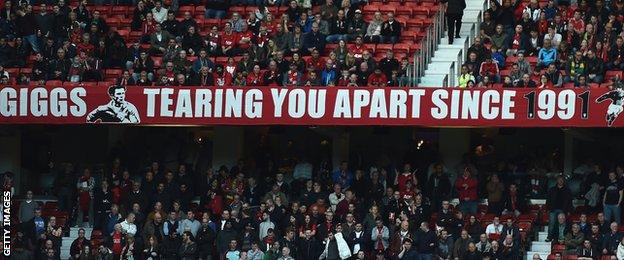 Ryan Giggs banner at Old Trafford