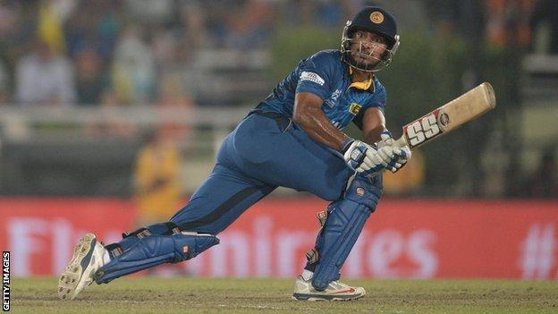 Kumar Sangakkara of Sri Lanka bats during the ICC World Twenty20 Bangladesh 2014 Final against India