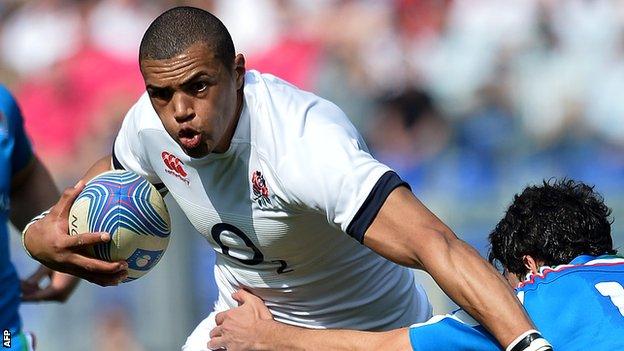 Luther Burrell in action for England