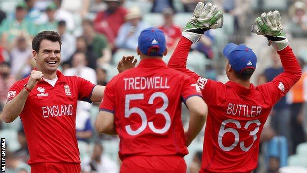 James Anderson, James Tredwell and Jos Buttler