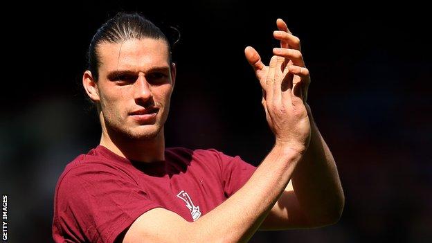 West Ham striker Andy Carroll