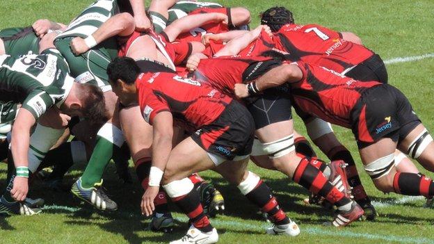 Jersey's scrum power to victory at Footes Lane