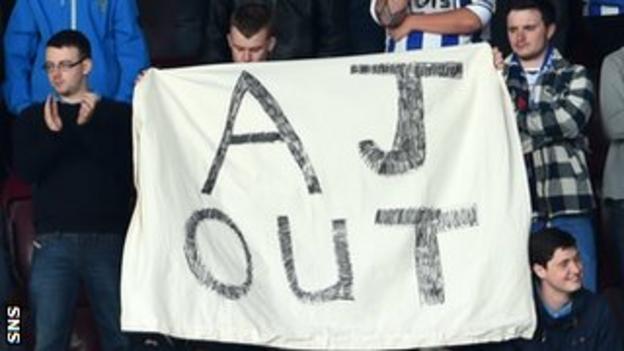 Kilmarnock fans unfurl banner