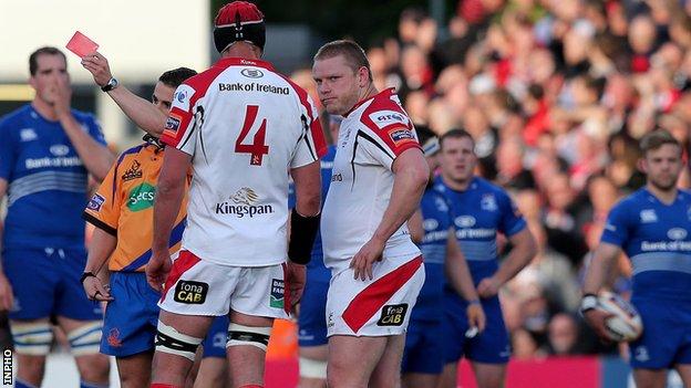 Tom Court was sent off during Ulster's match against Leinster