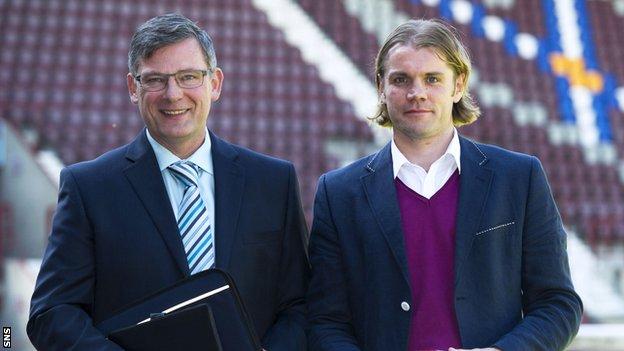 Hearts' new director of football Craig Levein and head coach Robbie Neilson