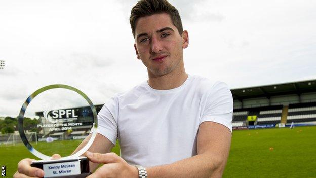 Kenny McLean with his monthly award