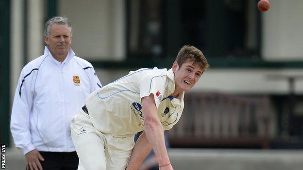 Civil Service bowler Mark Adair in action against North Down at Comber