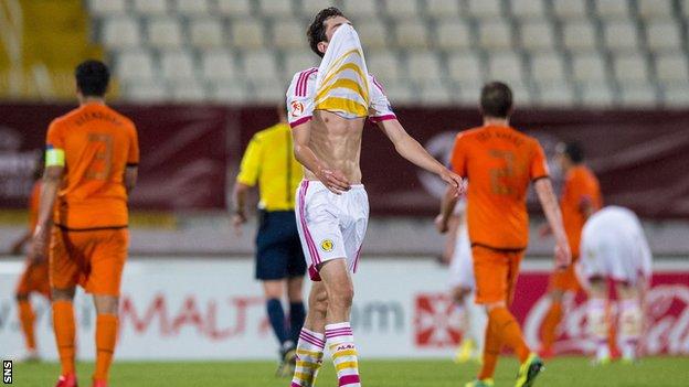 Scotland's Ryan Hardie cannot hide his disappointment