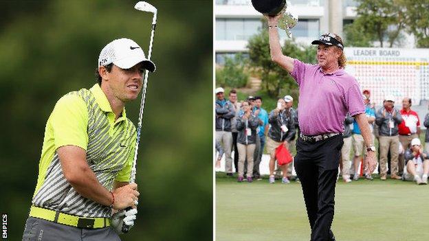 Rory McIlroy and Miguel Angel Jimenez