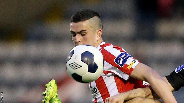 Michael Duffy scored for Derry City against Drogheda United