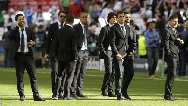 Atletico Madrid players before the Champions League final