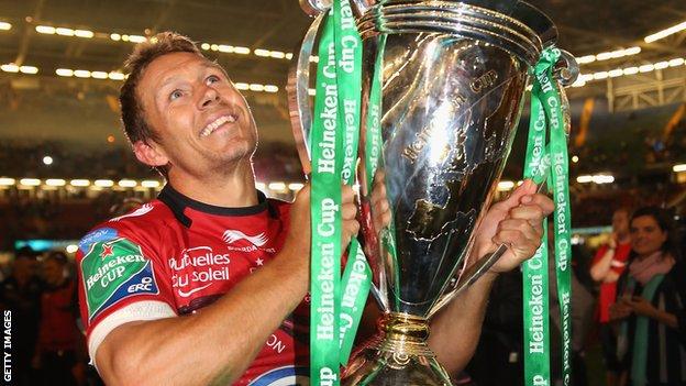 Jonny Wilkinson with the Heineken Cup after Toulon's win over Saracens