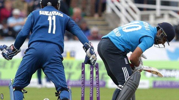 England batsman Ravi Bopara is dismissed