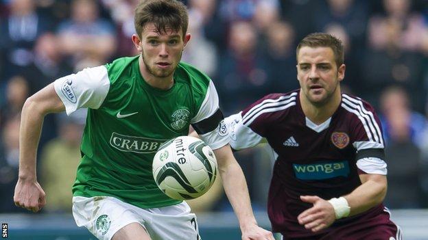 Sam Stanton in action for Hibs