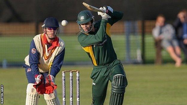 Ollie Newey on his way to 49 not out