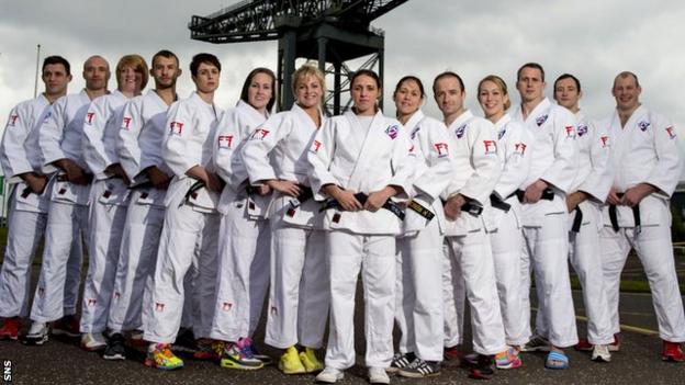 The Scotland judo team for Glasgow 2014