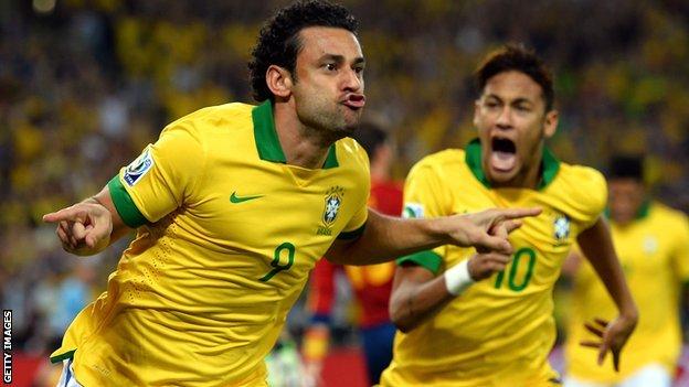 Brazil forwards Fred and Neymar