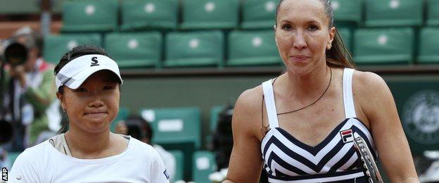 Jelena Jankovic says the dress she wore on Thursday was "very French"