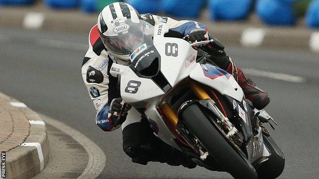 Michael Dunlop produced the fastest Superbike practice lap of the week in the Isle of Man on Friday night