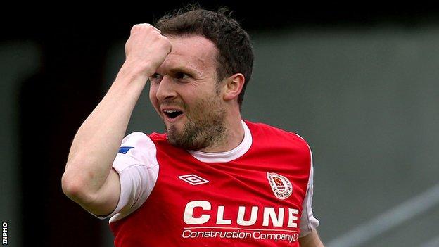 Christy Fagan scored a hat-trick for St Pat's against Derry City