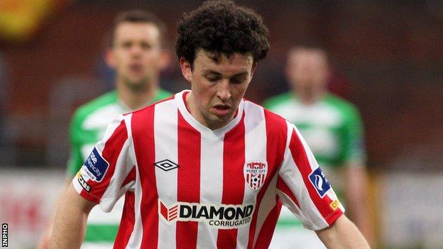 Barry McNamee put Derry ahead at St Colman's Park