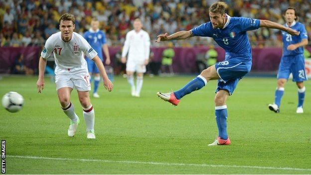 Italy's Claudio Marchisio in action against England at Euro 2012