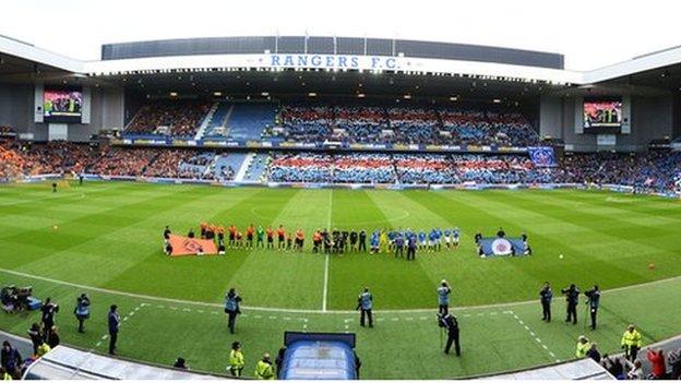 Ibrox Stadium hosts the Scottish Cup semi-final between Dundee United and Rangers