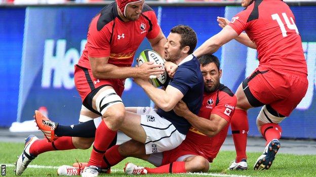Scotland captain Greig Laidlaw in action against Canada