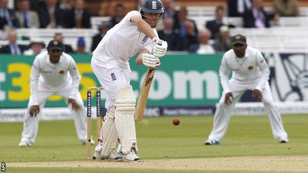 England batsman Gary Ballance during his century against Sri Lanka at Lord's